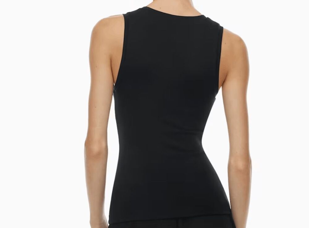 Aritzia Contour Busy Tank Scoopneck Double Layer Smoothing black L NWOT - Picture 3 of 9